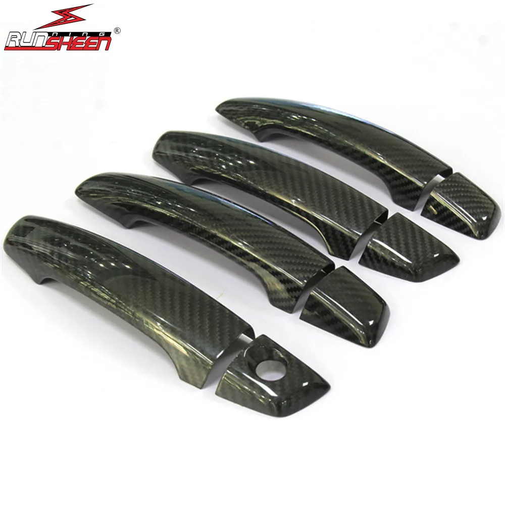 Car Accessories Carbon Fiber Auto Door Handle Knob Exterior Trim Covers Shell for Audi A1 A3 A4 A4L A5 Q3 Q5 S3 S4 S5 SQ5 B8 B9