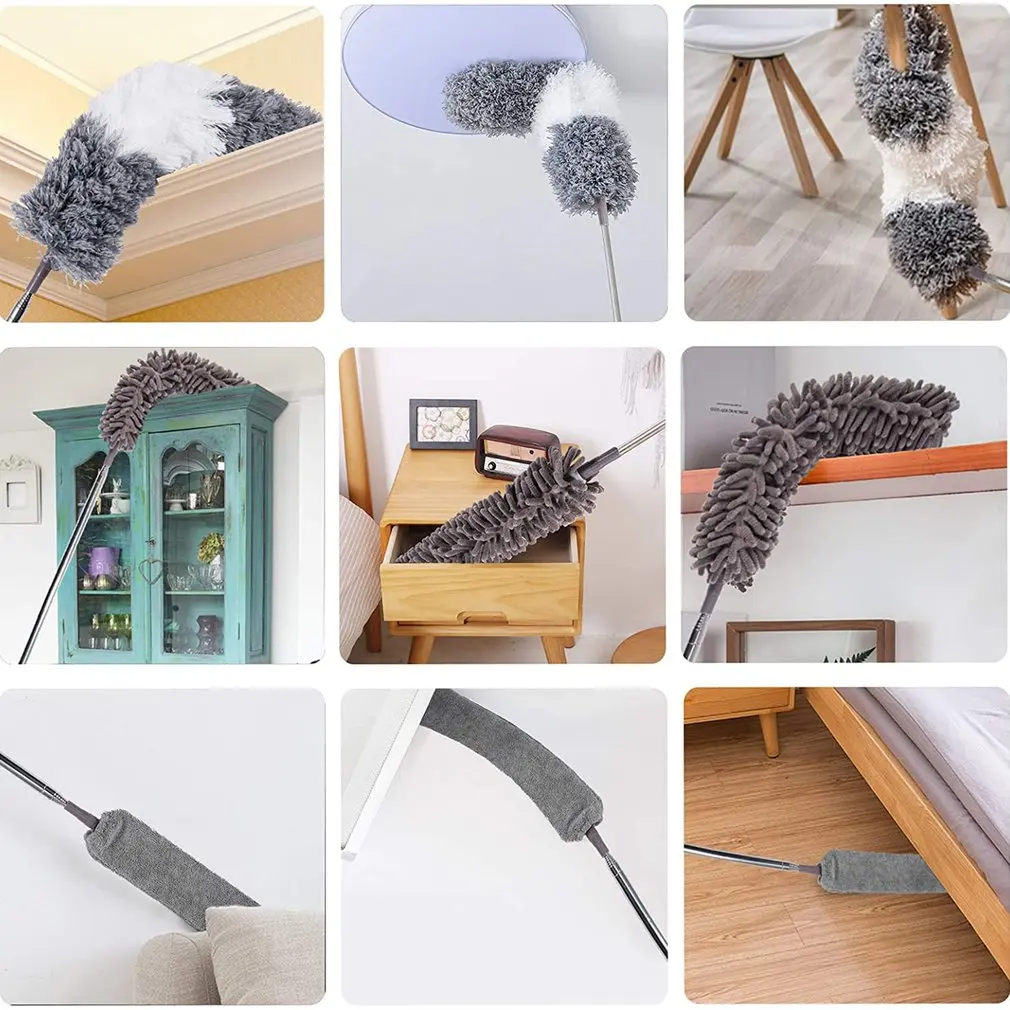 

4pcs Electrostatic Duster Feather Duster Retractable Duster Blanket Sweeping Artifact Extended Cleaning Tool