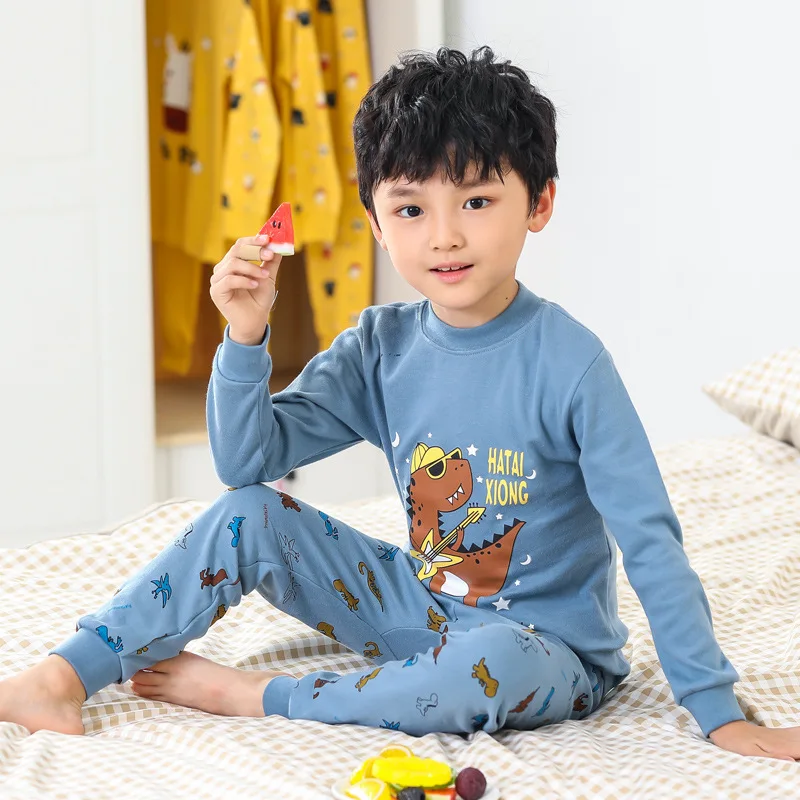 

CHILDREN'S Underwear Pure Cotton Set Autumn and Winter Thermal Underwear Men and Women tong nei yi Baby Cartoon Homewear Set Set