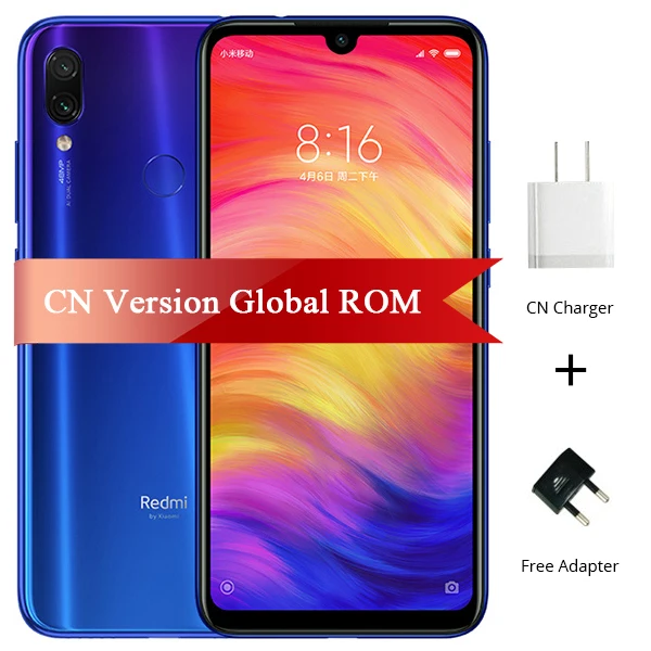 3GB 32GB Blue Смартфон Xiaomi Redmi Note 7 с глобальной прошивкой, 3 ГБ, 32 ГБ, Восьмиядерный процессор Snapdragon 660, 4000 мАч, FHD экран 6,3 дюйма, 48 Мп+ 13 МП, мобильный телефон - Цвет: 3GB 32GB Blue