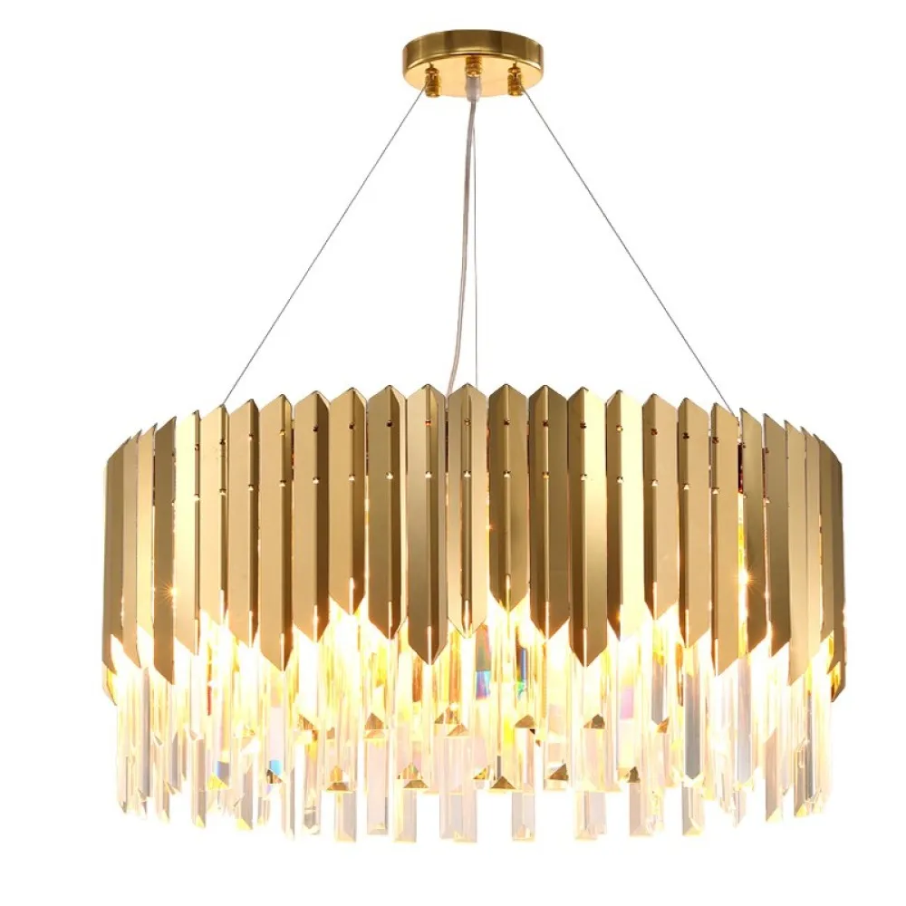 Новый Современный хрустальный Золотой Круглый Люстра FSS светильник для столовой