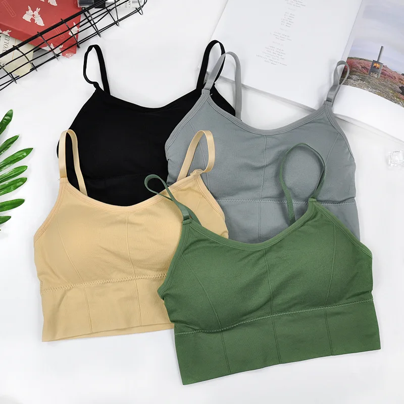 

Women Sexy Crop Tops Tube Top Seamless Bra Sports Lingerie Elastic Push Up Sports Bralette Tank