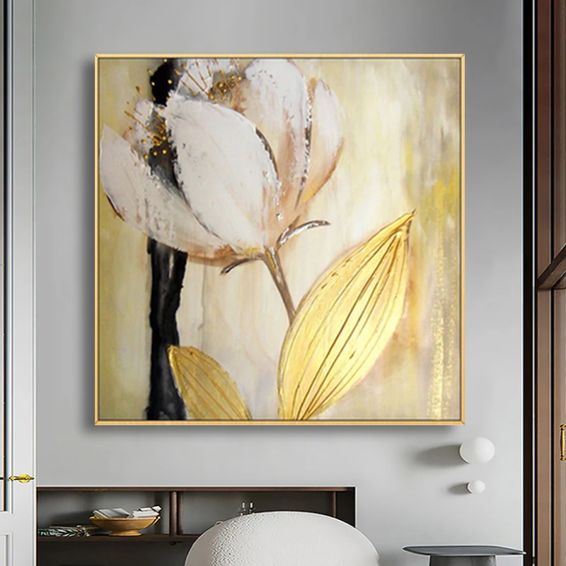 

100% Hand Painted Abstract Flower Art Oil Painting On Canvas Wall Art Frameless Picture Decoration For Live Room Home Decor Gift