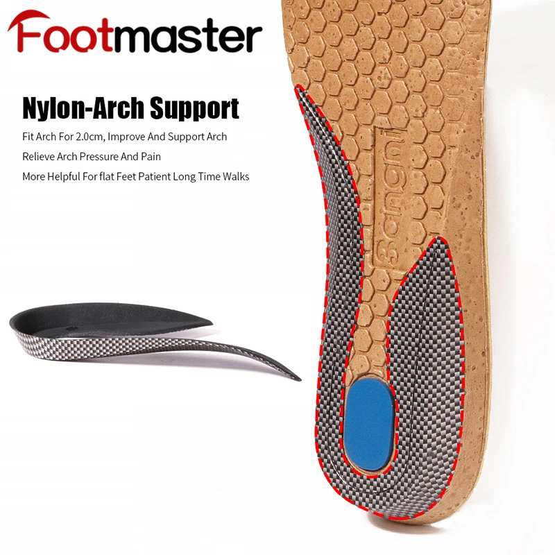 FootMaster Breathable Orthopedic Insole Cowskin Insole To Relieve Flat Feet Insoles Arch Support Shoe Pad Unisex Insole