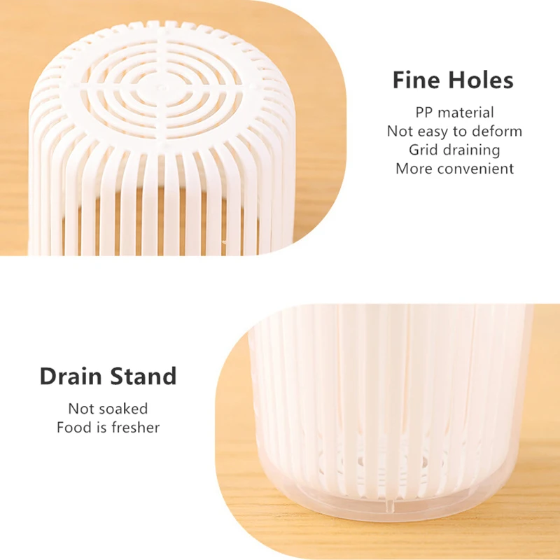 

1PC Round Drain Sealed Box Ginger Garlic Onion Food Fridge Storage Boxes Case For Kitchen Refrigerator Organizer Accessories HOT