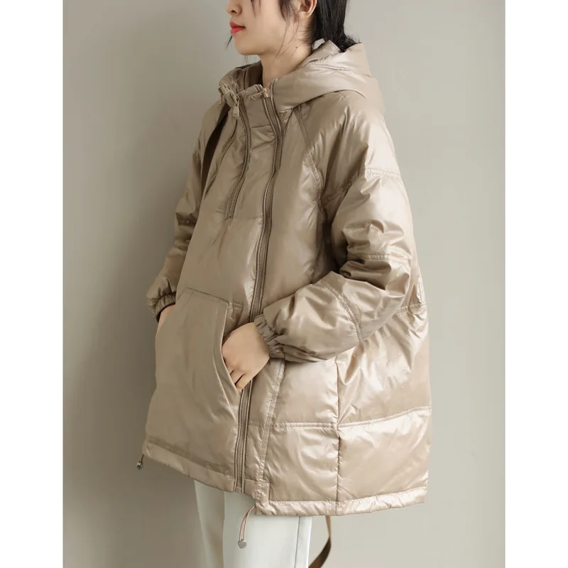 

2021 Winter Youth New Solid Color Long Sleeve Hooded Cardigan Warm Bread Jacket