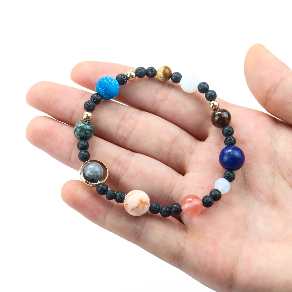 Природное минеральное космическая планета браслет Вселенной драгоценные камни