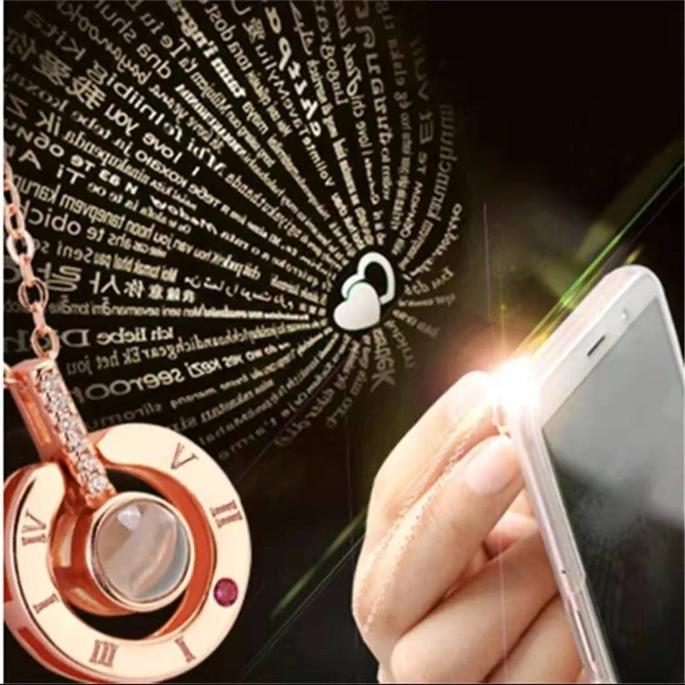 Fashion women's jewelry romantic love memory 100 languages I you Pendant Necklace Party Wedding Gift Wholesale | Украшения и