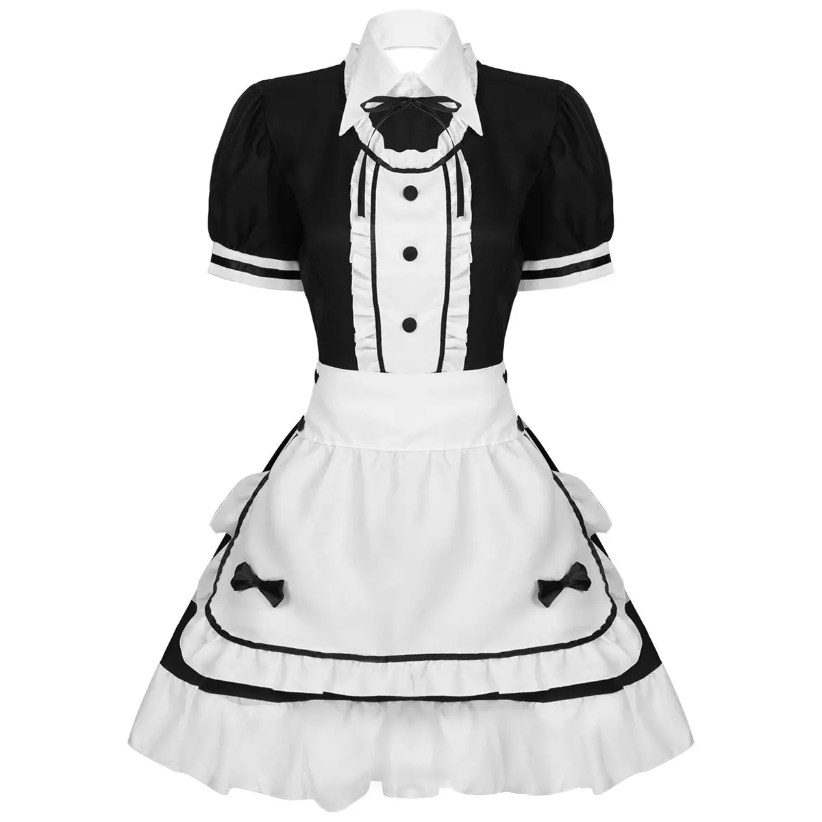 Женский костюм французской горничной на Хэллоуин с короткими рукавами