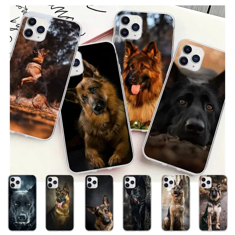

German Shepherd Dog Transparent Mobile Phone Cover For Samsung Galaxy A51 A71 S20 S10e S8 S7 S9 S10 Plus Clear Case