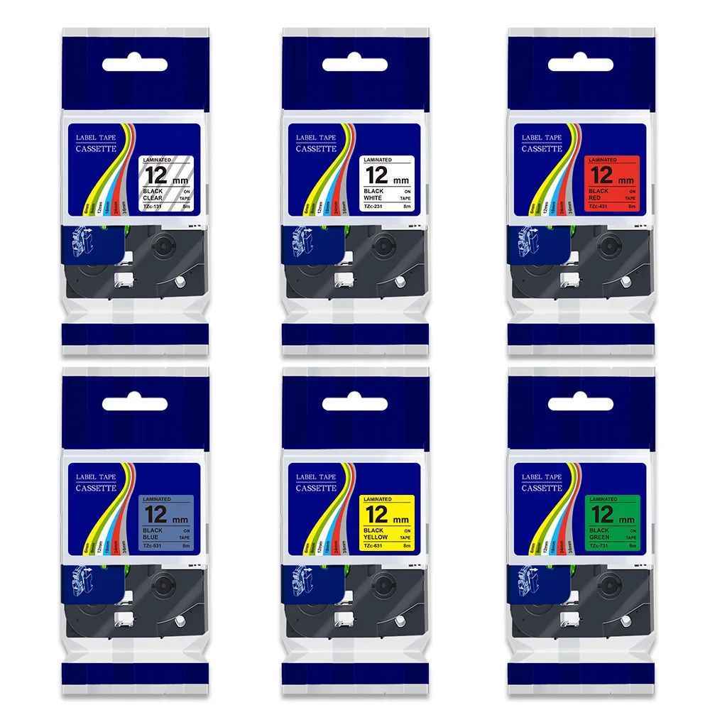 10PK 12 мм ламинированная этикетка лента черная и белая 231 заменить для 131 431 531 631 731