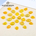 Бусины из желтого агата, Круглый Кабошоновальныекапля, свободная форма камня для изделий, для самостоятельного изготовления колец, Кулонов, ювелирных изделий ручной работы, 10 шт.