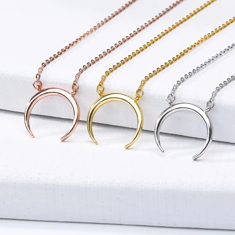 Новинка 2019 ожерелье модная изогнутая подвеска в форме полумесяца Золотое