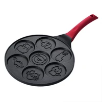 seven hole breakfast pan multi purpose pan flat bottomed perforated frying pan baby omelet mold non stick pan