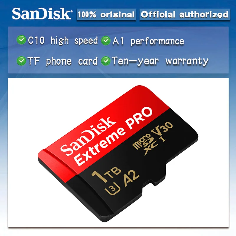 Карта памяти SanDisk Extreme Pro microSDXC microSD карта micro SD на ТБ TF microSDHC Class10 U3 памяти|Карты