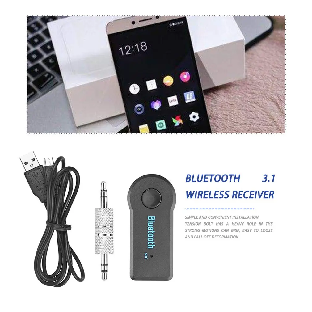 Hands-free Wireless 4.1 Bluetooth Audio Music Receiver Adapter 3.5mm Stereo A2DP Car Kit 2.4G for Streaming Sound System | Электроника