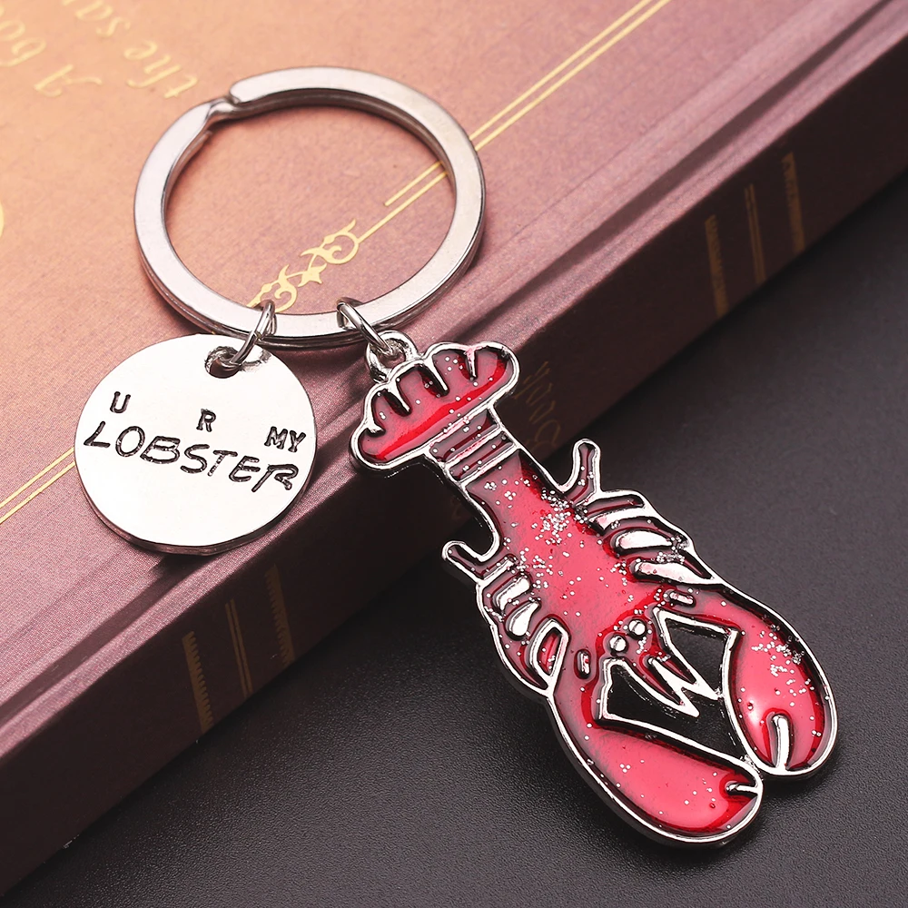 Cute TV show Key Ring Friends You're My Lobster Keychain Red Lobster Pendant Key Chain Women Men Car Keyring Best friend Gift images - 6