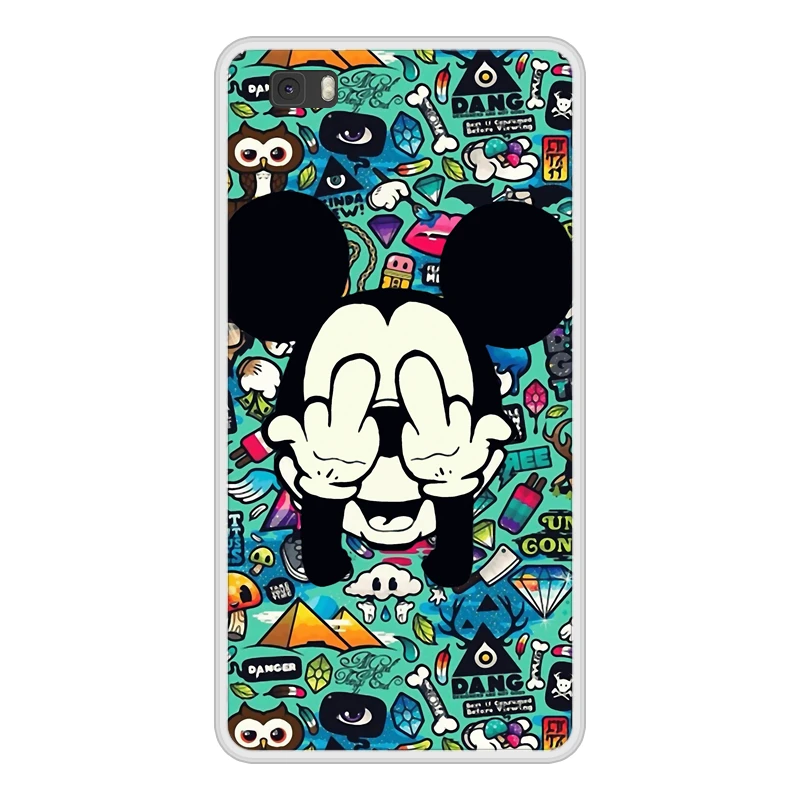 Case for Huawei P8 P 8 Lite Soft Silicone TPU Mickey Minnie Painted Cover Coque ALE L21 Phone |