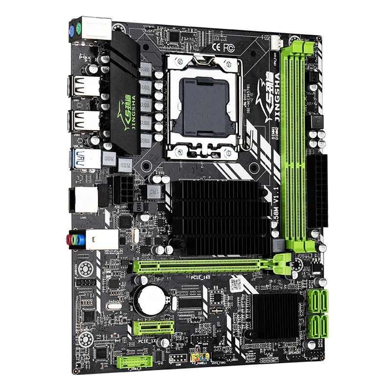 Материнская плата JINGSHA X58M LGA1366 3 0 материнская MATX PCI-E 16X поддержка DDR3 * 2 ECC REG ОЗУ для