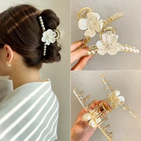 elegant hair clip headband 3d flower hair claws transparent plastic hair clips for girls women hairpins fashion hair accessories
