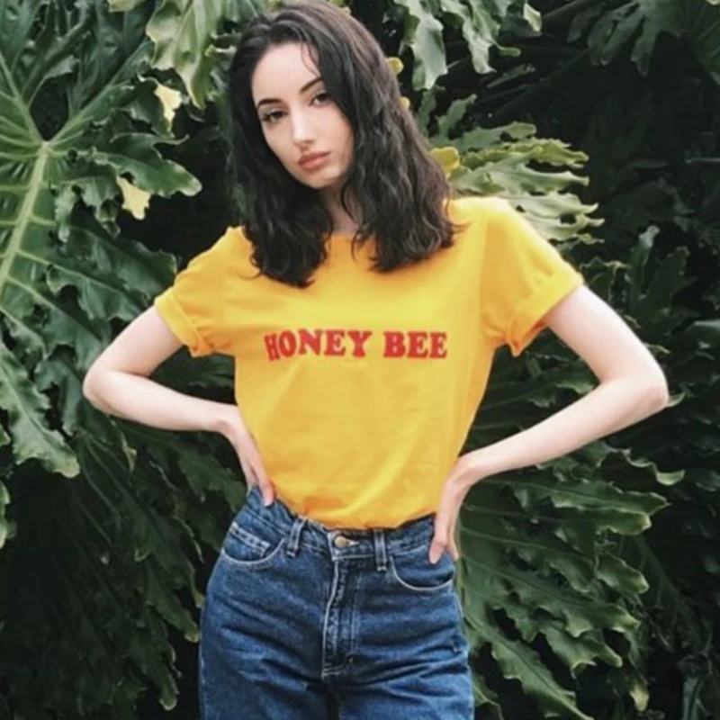 Женская футболка ONSEME Honey Bee в стиле хипстер уличная одежда кавайная женская