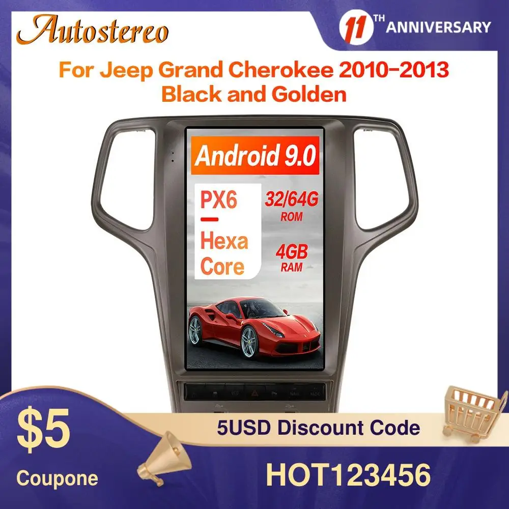 Автомагнитола в стиле Tesla Android 9 0 64 ГБ GPS-навигация для JEEP Grand Cherokee 2010-2019