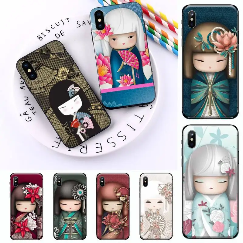 

Japanese Kokeshi doll cute girl Phone Case For iphone 12 11 13 7 8 6 s plus x xs xr pro max mini
