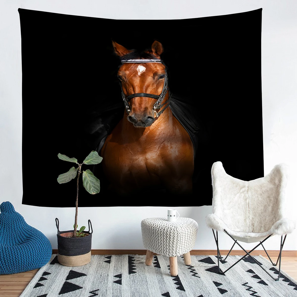 

Horse Printed Living Room Decoration Wall Hanging Tapestry Yoga Mat Rug Home Decor Art