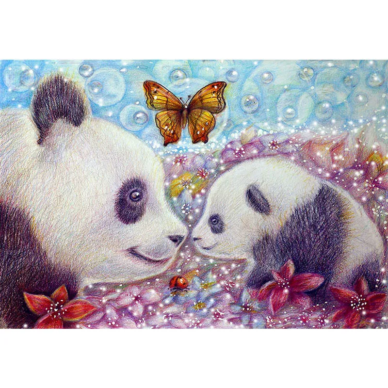 

Diamond Painting Kits, 5D DIY Full Diamond Embroidery, Round/Square Diamond Inlaid Mosaic, Panda Butterfly Art House Decorationn