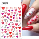 1 шт. наклейки для ногтей с красным сердцем 3D наклейки с поцелуем ангелом День Святого Валентина переводные наклейки для дизайна ногтей Аксессуары декор для маникюра