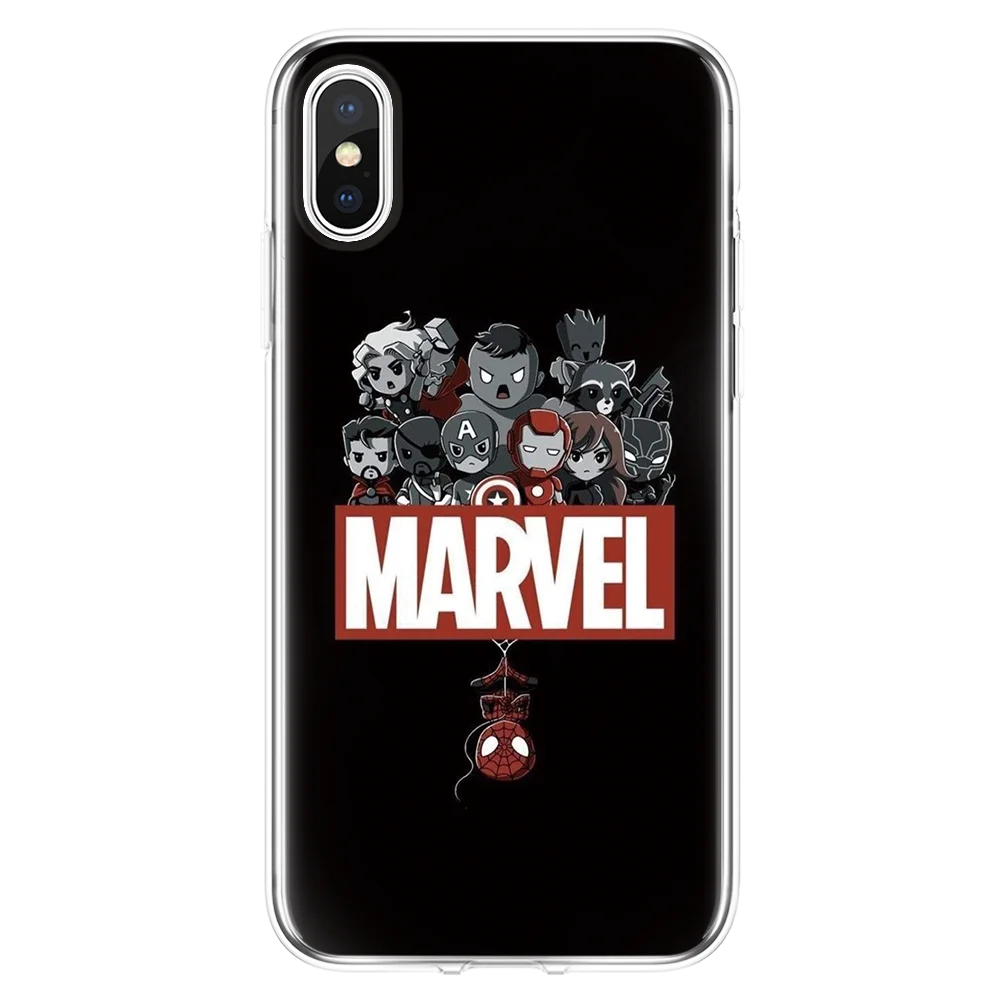 Marvel SuperheroSoft TPU силиконовый чехол Бэтмен для iPhone 5 5S SE 6 7 8 Plus X XS XR Max Мстители |