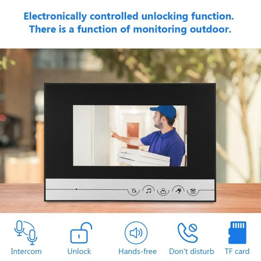 7 дюймовый TFT ЖК видео дверной звонок монитор визуальный домофон камера ИК Mirilla