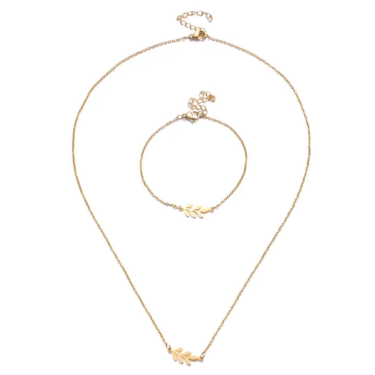 Цветок листья мед ожерелье кулон серьги ювелирные изделия наборы для женщин