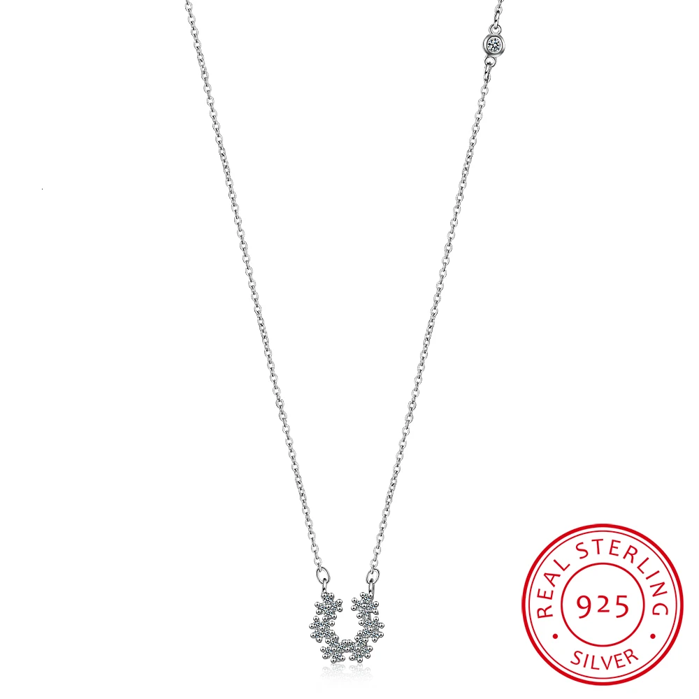 Женское колье с подвеской из стерлингового серебра 925 пробы в виде подковы