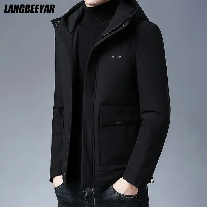 

Top Grade Winter New Brand Casual Fashion Down Jacket Men Brand Thick Warm Windbreaker Jacket Hooded Coats Mens Clothes 2021