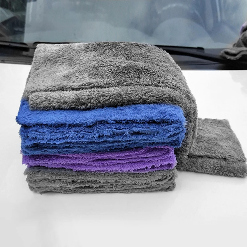 

1pc Thick Plush Car Wash Microfiber Towel Cleaning Reusable Super Absorbent Car Care Polishing Buffing Drying Detailing Cloth