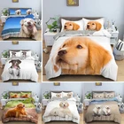Набор постельного белья с 3D принтом милого щенка, мягкая микрофибра, пододеяльник и наволочка