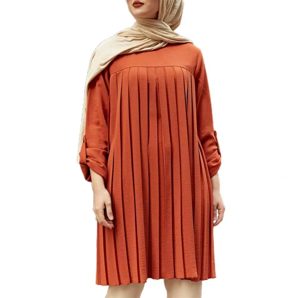 

Блузка женская однотонная с длинным рукавом и круглым вырезом, размеры до 4XL