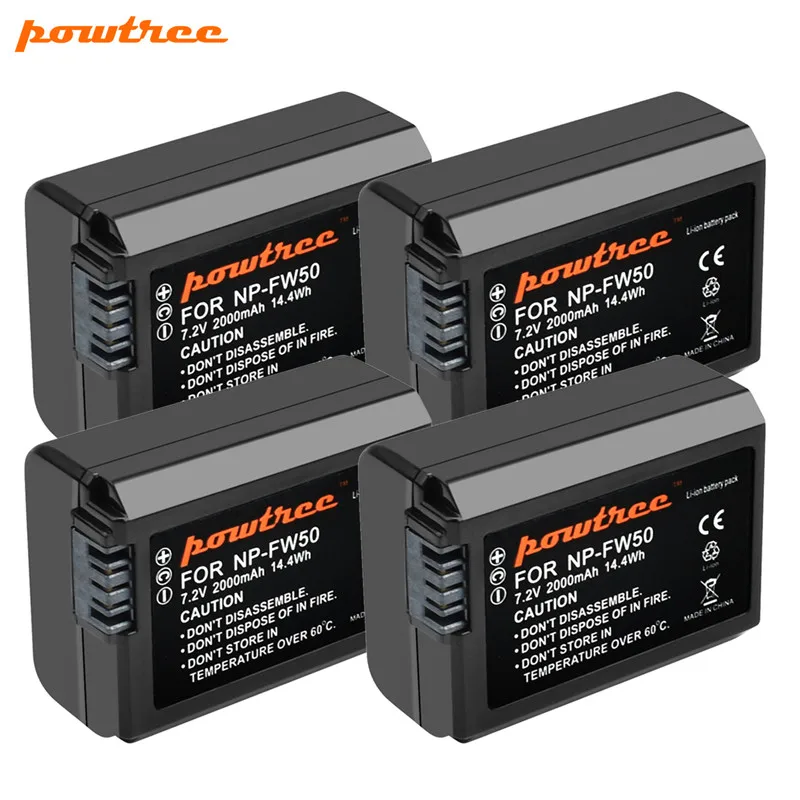 2000mAh Powtree NP-FW50 NP FW50 аккумулятор + USB зарядное устройство для Sony NEX-7 NEX-5N NEX-5R NEX-F3 Alpha a5000