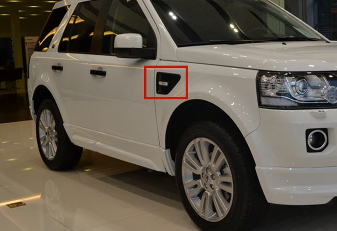 

Side Air Flow Vent Fender Grille Cover With Lamps For Land Rover Freelander 2 LR2 2006-2016