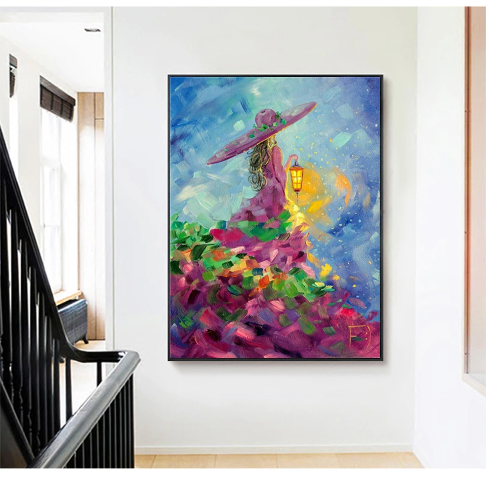 AZQSD масляная краска для рисования по номерам девушка DIY Unframe домашнее украшение