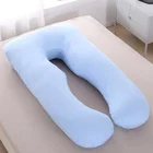 Подушка U-образной формы для беременных, подушки для сна беременных, поддерживают тело на боку, с принтом небесно-голубого кролика