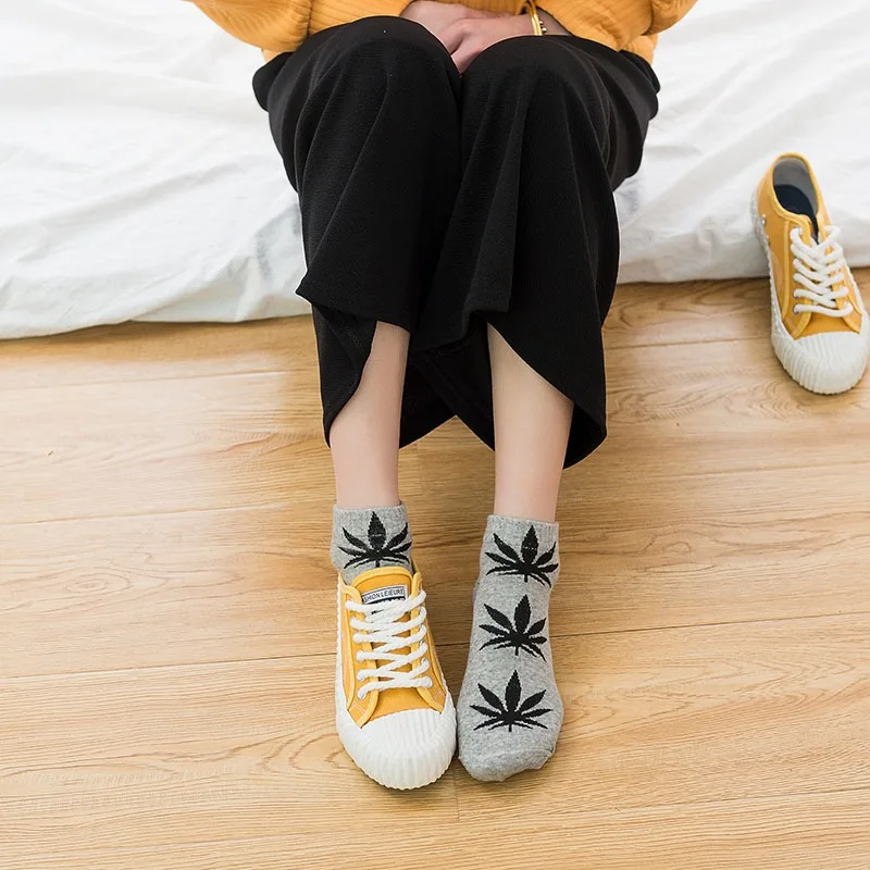 Модные кленовые носки с листьями мужские Харадзюку скейтборд хип хоп уличные