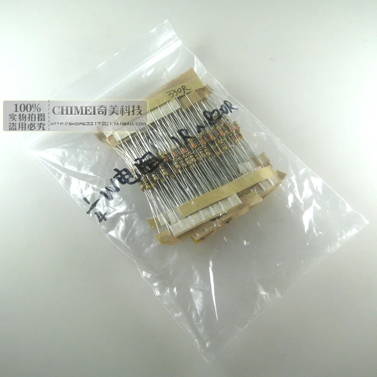 

Free Delivery. 1/4 w carbon film resistor pack 1 r on a total of 25-820 ohm resistor value Each of the 10