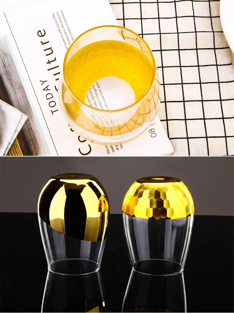 574 мл креативная пивная стеклянная чашка высокотемпературная позолоченная для