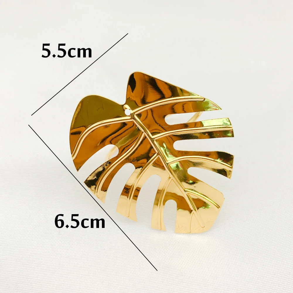 

6pcs Leaves Pattern Wedding Napkin Rings Table Decoration Hollow Out Family Gatherings Everyday Use Napkin Buckle Holder Crafts