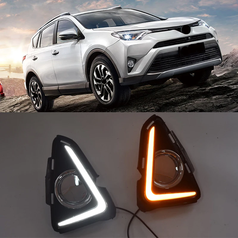 1 пара запчастей для тюнинга боковых крышек SVSPS противотуманные светодиодные дневные ходовые огни Toyota RAV4 2016
