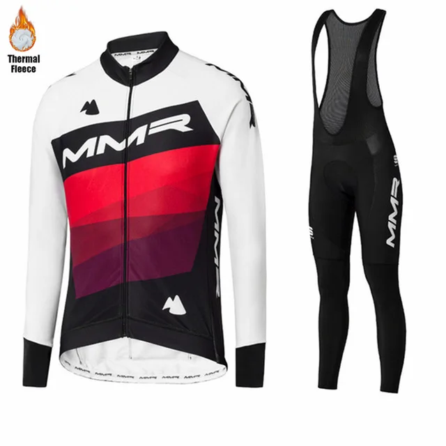MMR команда Зимняя одежда мужские велосипедные трикотажные костюмы велосипедная