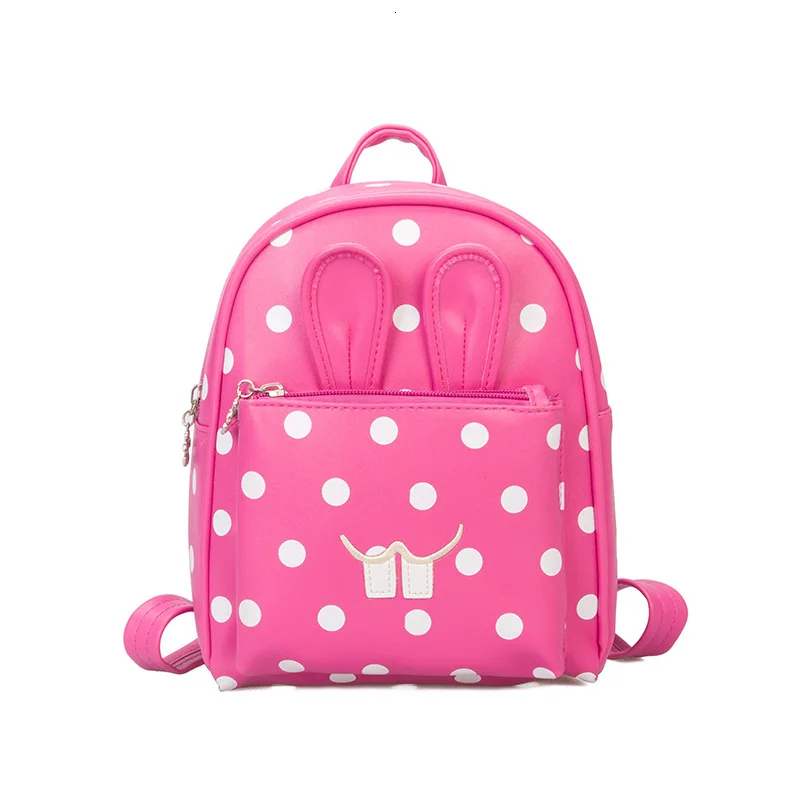 Dot rabbit girl kids 3D backpack mochilas escolares infantis children school bags lovely Satchel School backpacks Baby bag