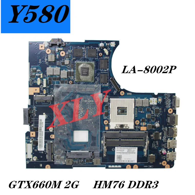 

Y580 QIWY4 LA-8002P motherboard For Lenovo Y580 Laptop Motherboard 90001314 GTX660M 2G HM76 DDR3 support i7 Test 100% work